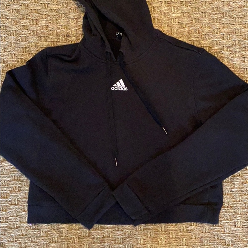 Black adidas cropped hoodie
